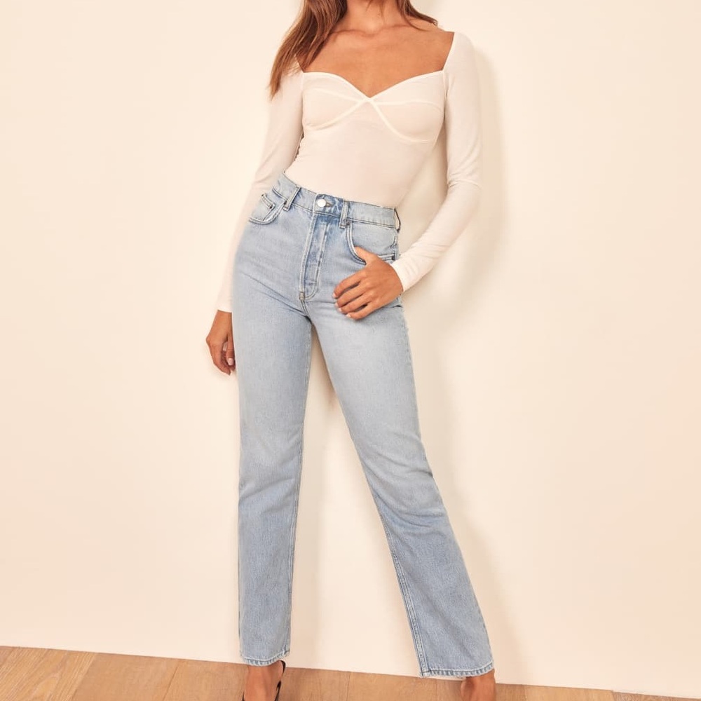 Reformation Cynthia High Rise Straight Jeans